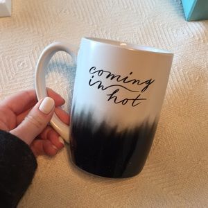 “Coming in hot” homemade coffee mug